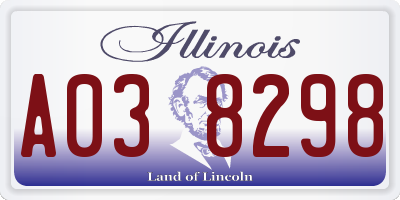 IL license plate A038298