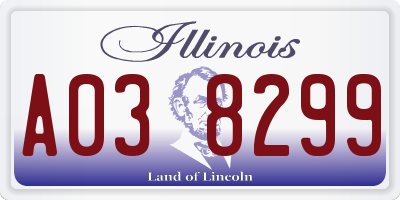 IL license plate A038299