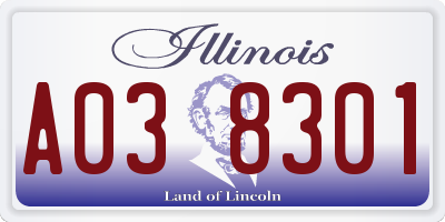 IL license plate A038301