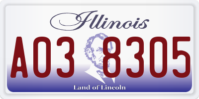 IL license plate A038305