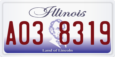 IL license plate A038319