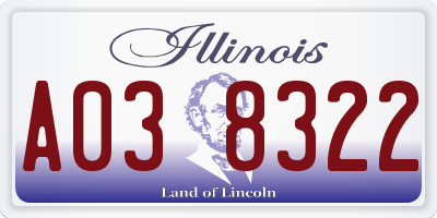 IL license plate A038322