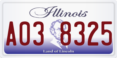 IL license plate A038325