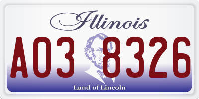 IL license plate A038326