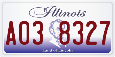 IL license plate A038327