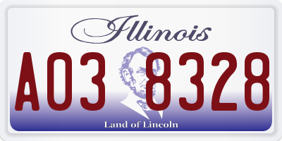 IL license plate A038328