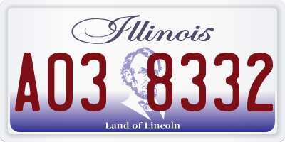 IL license plate A038332