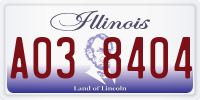 IL license plate A038404
