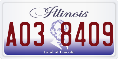IL license plate A038409