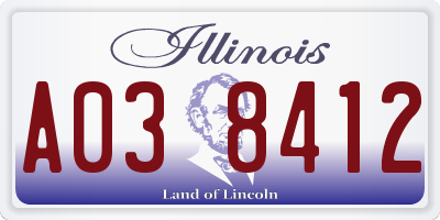 IL license plate A038412