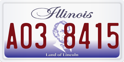 IL license plate A038415
