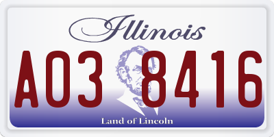 IL license plate A038416