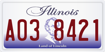 IL license plate A038421