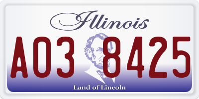 IL license plate A038425