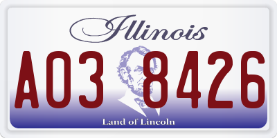 IL license plate A038426