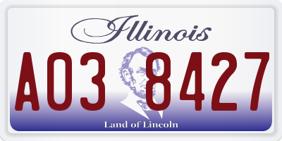 IL license plate A038427