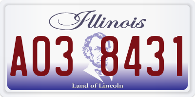 IL license plate A038431