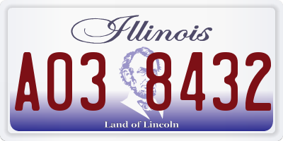 IL license plate A038432