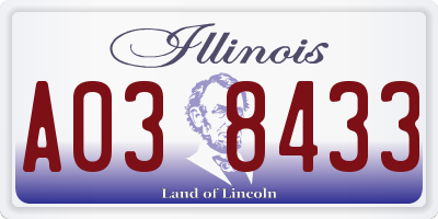 IL license plate A038433
