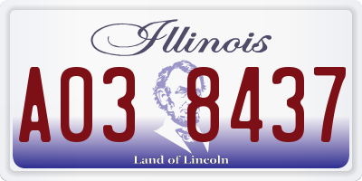 IL license plate A038437