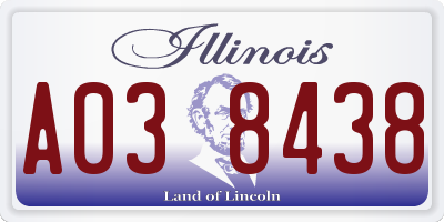 IL license plate A038438