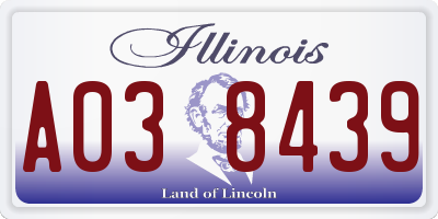 IL license plate A038439