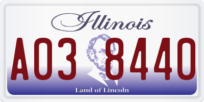IL license plate A038440