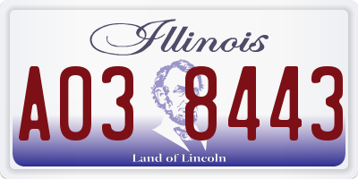 IL license plate A038443