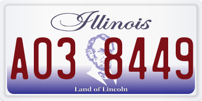 IL license plate A038449