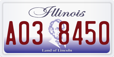 IL license plate A038450