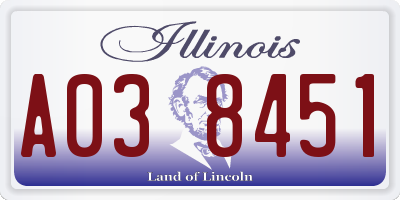 IL license plate A038451