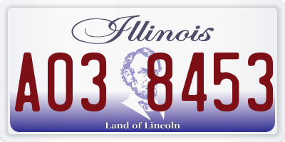 IL license plate A038453