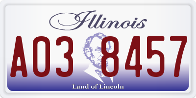 IL license plate A038457