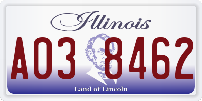 IL license plate A038462