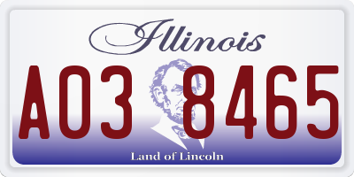 IL license plate A038465