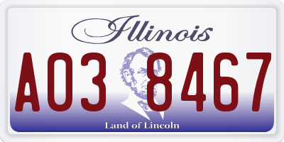 IL license plate A038467