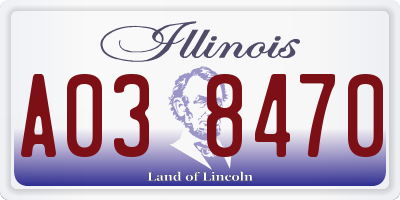 IL license plate A038470