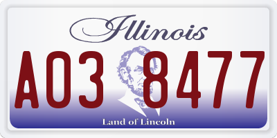 IL license plate A038477