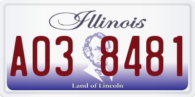 IL license plate A038481