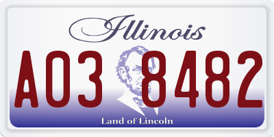 IL license plate A038482