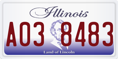 IL license plate A038483