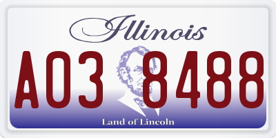 IL license plate A038488