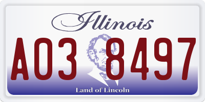 IL license plate A038497