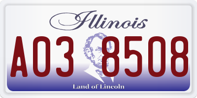 IL license plate A038508