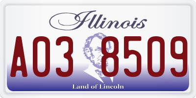 IL license plate A038509