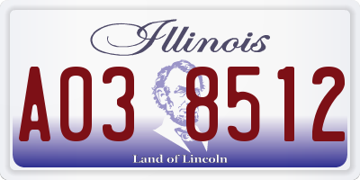 IL license plate A038512