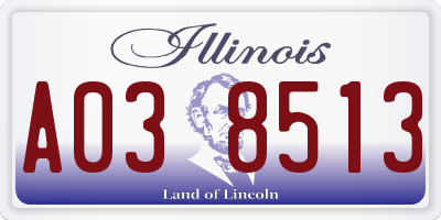 IL license plate A038513