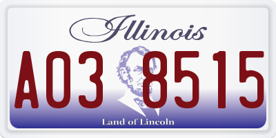 IL license plate A038515