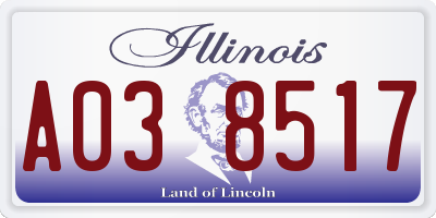 IL license plate A038517