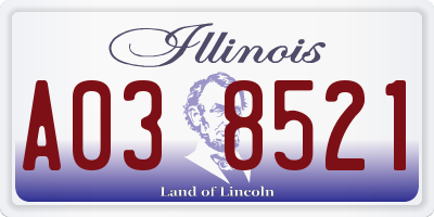 IL license plate A038521